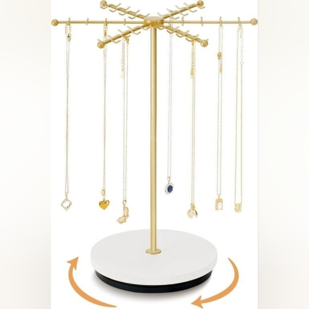 Poyilooo Necklace Holder Jewelry Stand, Rotating Necklace Holder Organizer